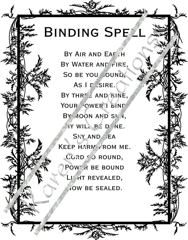Homemade Halloween Spell Book Page Binding Spell Black And White Instant Digital Download