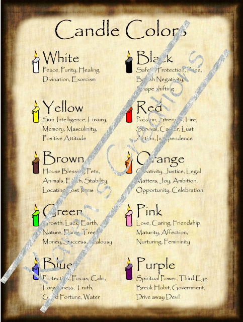 Candle Colors Page 4 of Homemade Halloween Spell Book - Instant Digital ...